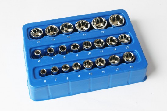 Doppenset "Super Lock" 1/4" en 3/8" 22-delig